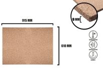 Korkplatta 9 mm (915x610mm) - finkornig - 3