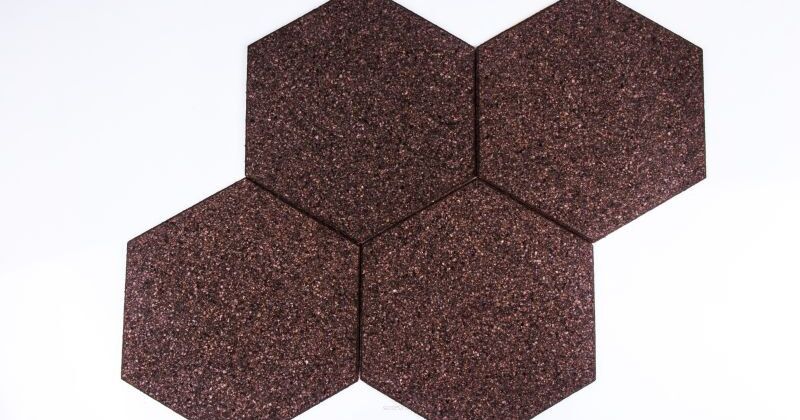 Kork Tavlor Hexagon Negro