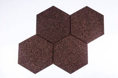Kork Tavlor Hexagon Negro